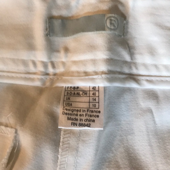 NWOT White Tab-Button Trousers, size 10 - Picture 4 of 5